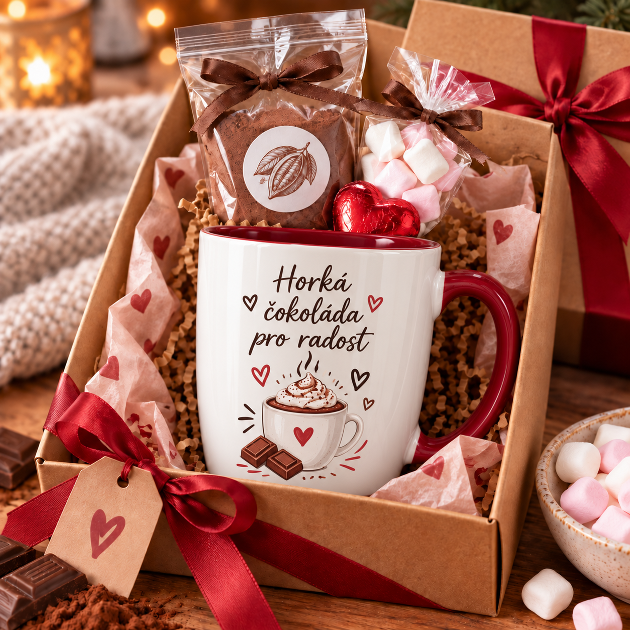Banánový mug cake v keramickém hrnku s modrým uchem