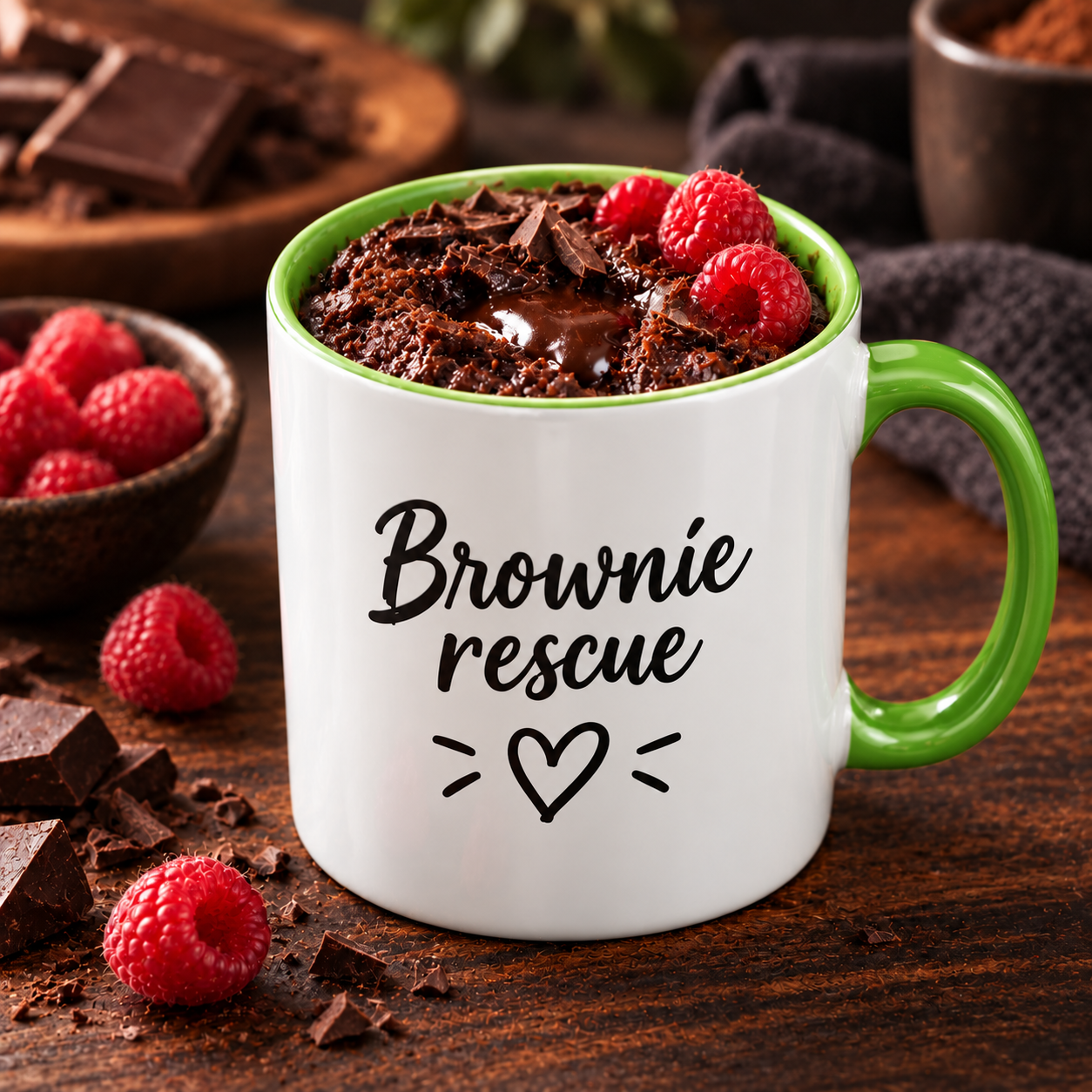 Brownie do hrnku s malinami